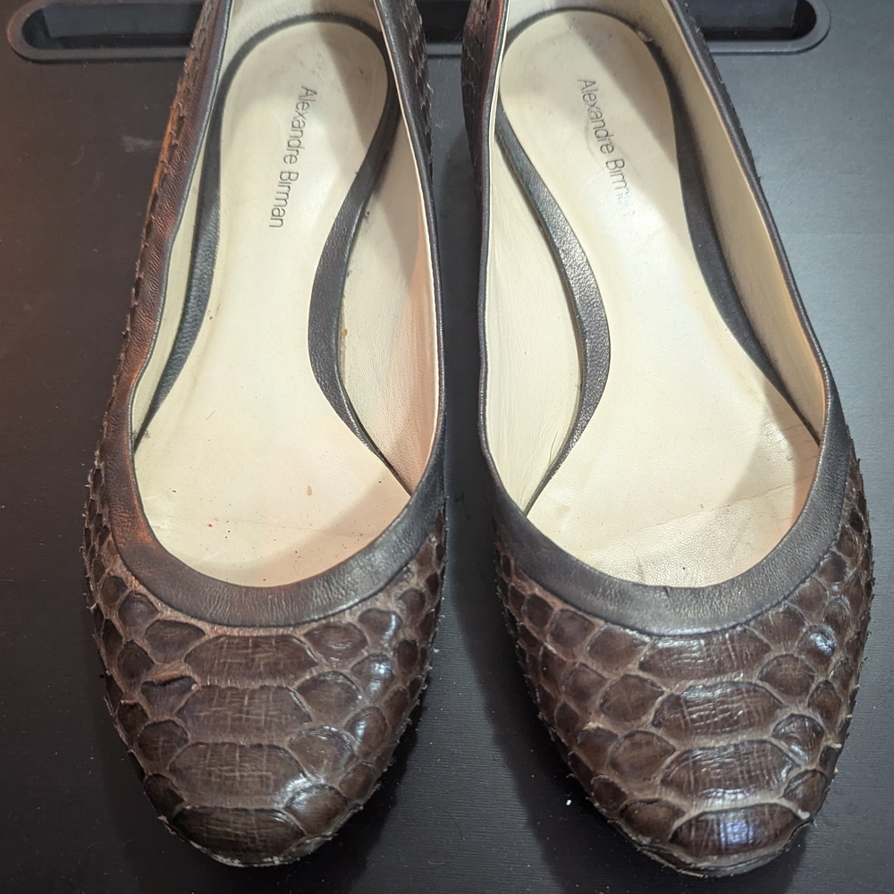 Alexandre Birman Textured Brown Flats